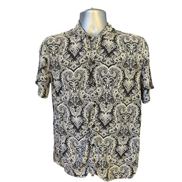 Zara Man Paisley Print Slim Fit Casual Button Down Size L - Picture 1 of 6